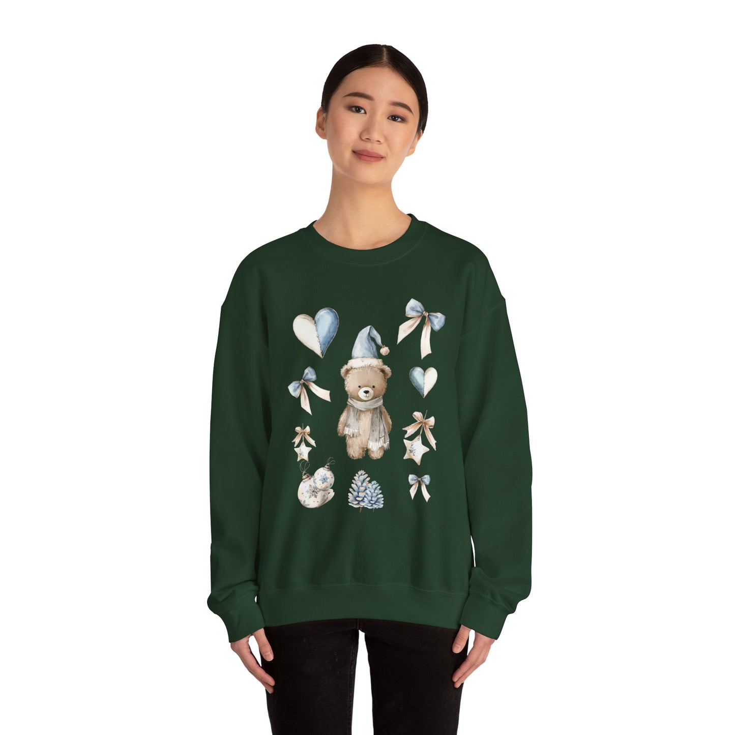 Christmas Bear Santa Crewneck Sweatshirt, Holiday Winter Jumper for Men and Women, Gift for Xmas, Cute Unisex Sweatshirt, Christmas Sweater