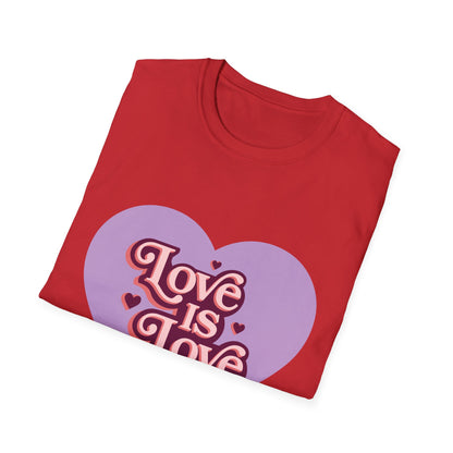 Love is Love Unisex Softstyle T-Shirt - Perfect for LGBTQ+ Pride, Casual Wear, Gifts, and Celebrations
