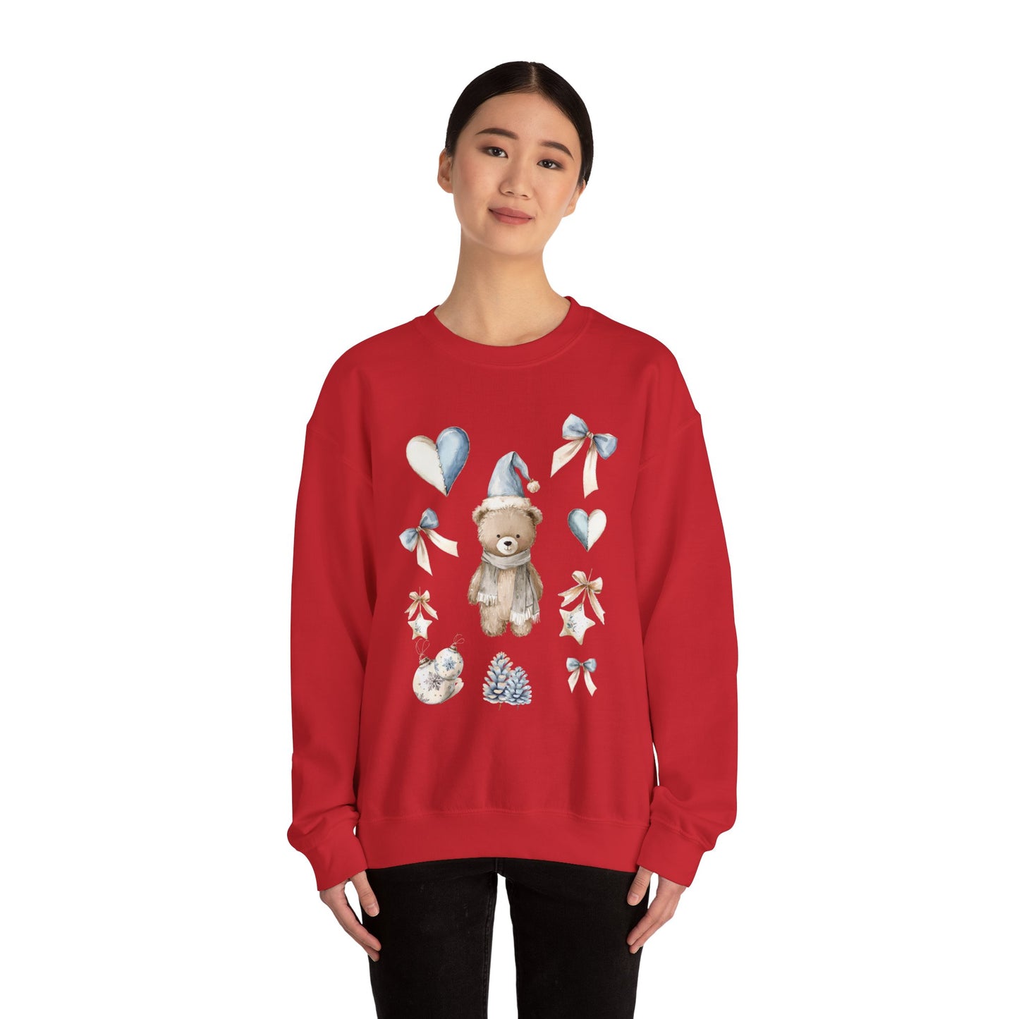 Christmas Bear Santa Crewneck Sweatshirt, Holiday Winter Jumper for Men and Women, Gift for Xmas, Cute Unisex Sweatshirt, Christmas Sweater