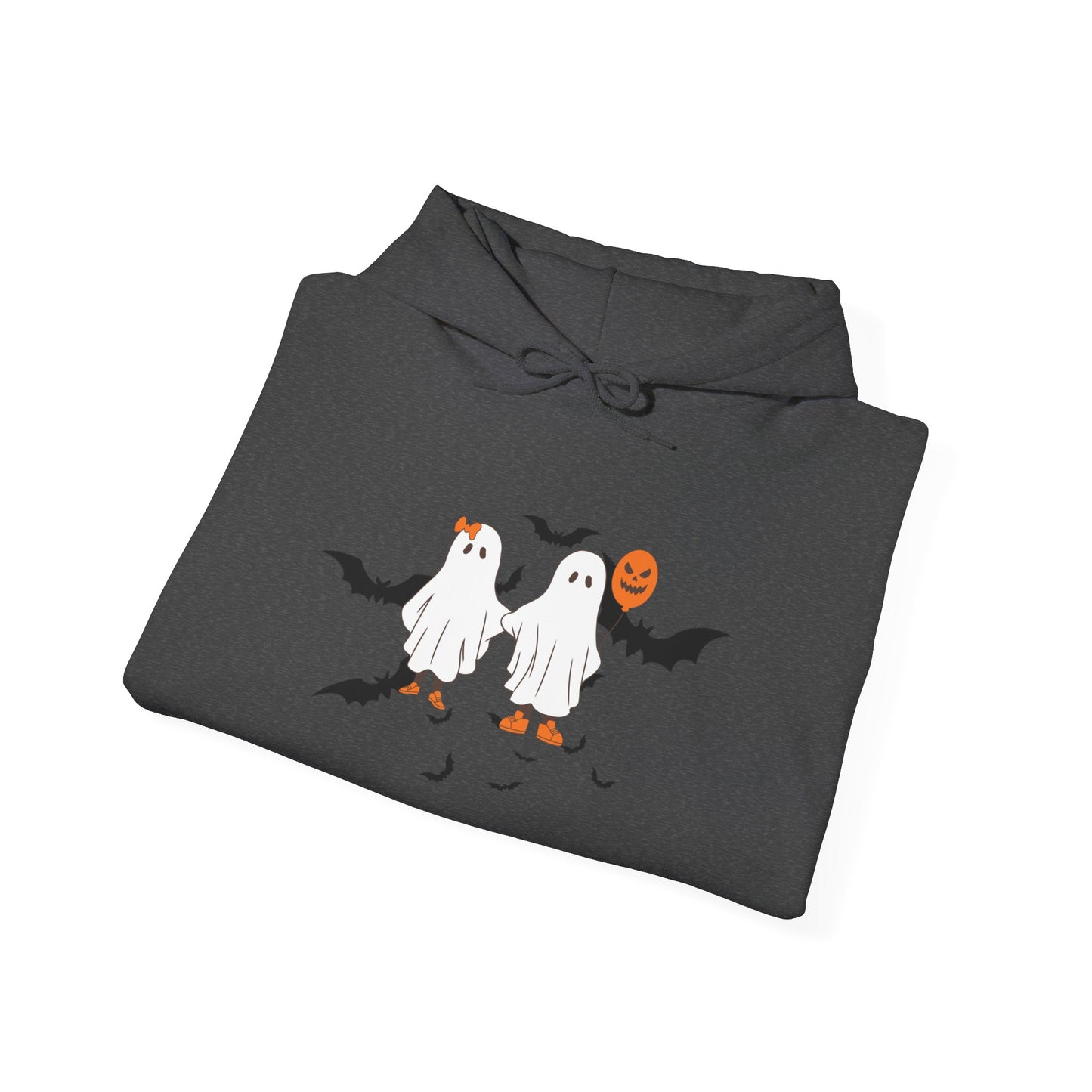 Ghostly Halloween Hooded Sweatshirt | Unisex Fall Hoodie, Spooky Costume Sweatshirt, Autumn Casual Wear, Halloween Apparel, Cozy Gift