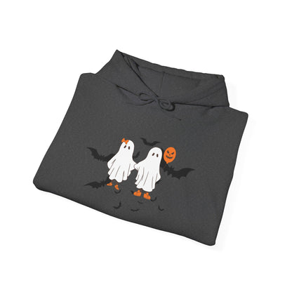 Ghostly Halloween Hooded Sweatshirt | Unisex Fall Hoodie, Spooky Costume Sweatshirt, Autumn Casual Wear, Halloween Apparel, Cozy Gift