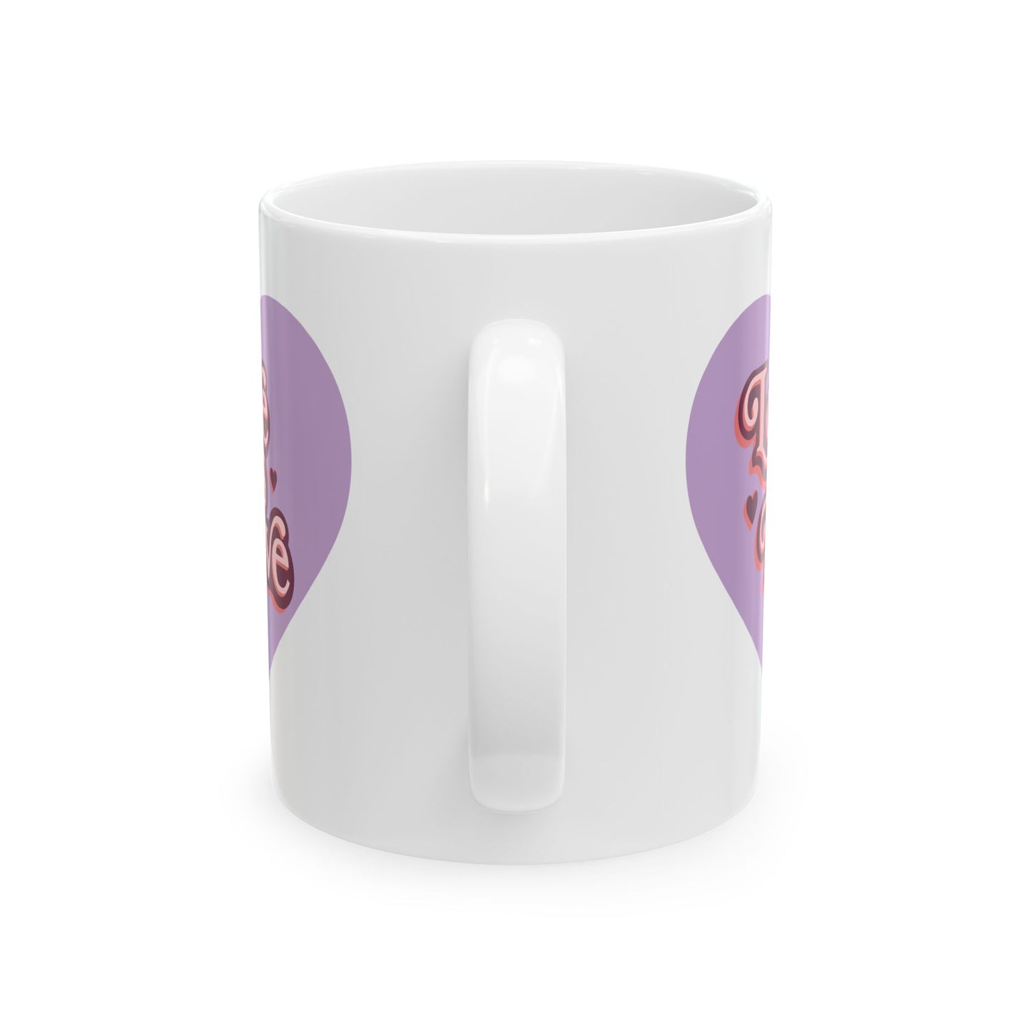 Love is Love Ceramic Mug - Inspirational Coffee Cup, LGBTQ+ Gift, Friendship, Pride Celebration, Heart Design, Daily Motivation