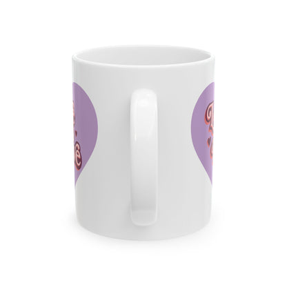 Love is Love Ceramic Mug - Inspirational Coffee Cup, LGBTQ+ Gift, Friendship, Pride Celebration, Heart Design, Daily Motivation