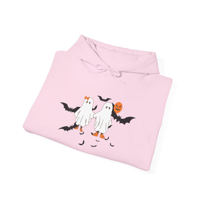 Ghostly Halloween Hooded Sweatshirt | Unisex Fall Hoodie, Spooky Costume Sweatshirt, Autumn Casual Wear, Halloween Apparel, Cozy Gift