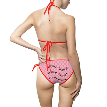 Strawberry  Women's Bikini Swimsuit, Pink Polka Dot, Perfect for Summer, Beachwear, Pool Party, Vacation Attire, Swim Fashion