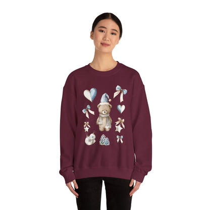 Christmas Bear Santa Crewneck Sweatshirt, Holiday Winter Jumper for Men and Women, Gift for Xmas, Cute Unisex Sweatshirt, Christmas Sweater