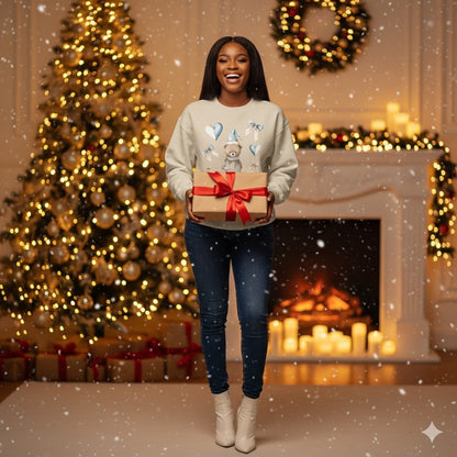 Christmas Bear Santa Crewneck Sweatshirt, Holiday Winter Jumper for Men and Women, Gift for Xmas, Cute Unisex Sweatshirt, Christmas Sweater