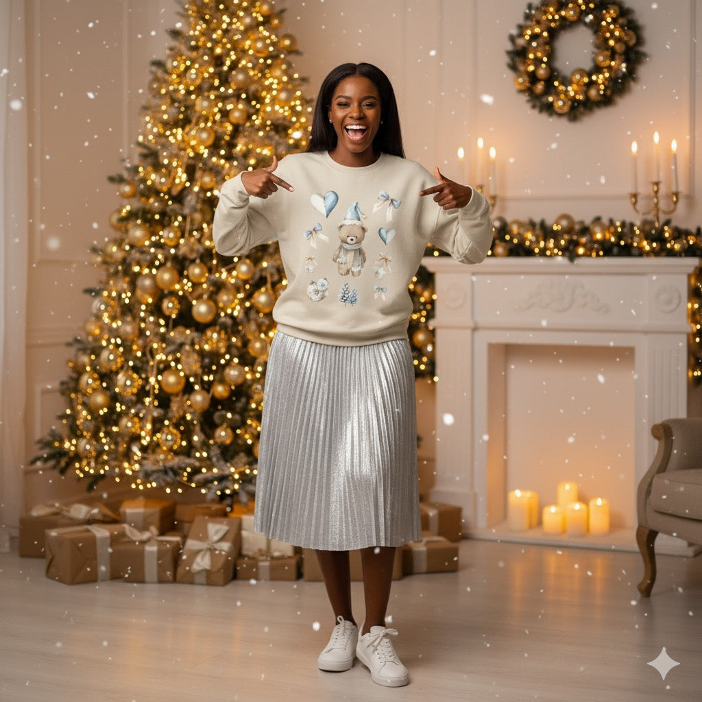 Christmas Bear Santa Crewneck Sweatshirt, Holiday Winter Jumper for Men and Women, Gift for Xmas, Cute Unisex Sweatshirt, Christmas Sweater